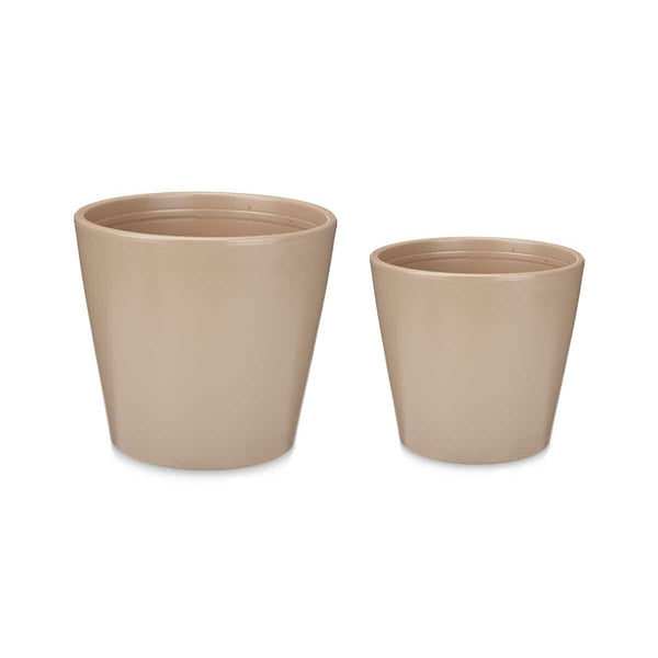 Set di Vasi Ibergarden LINCE-22-28-BE Beige Argilla Ø 22 cm Ø 28 cm 2 Pezzi - Augustea Shop