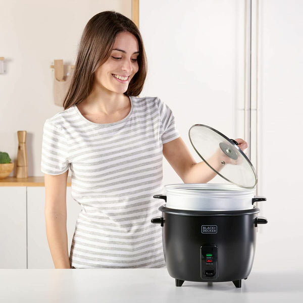 cuociriso Black & Decker BXRC1800E Nero 1,8 L Bianco Alluminio 700 W - Augustea Shop