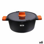 Casseruola con coperchio in vetro Quttin Gastro Nero Arancio 34,5 x 25,5 x 12 cm (6 Unità) - Augustea Shop