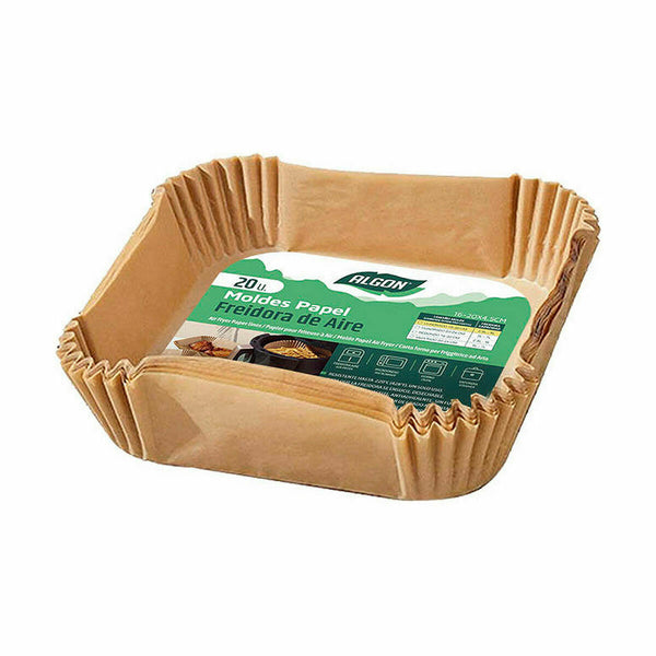 Carta per friggitrice ad aria Algon 20 cm Friggitrice senza Olio (24 Unità) - Augustea Shop