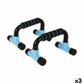 Supporto per Flessioni LongFit Sport Azzurro Nero (3 Unità)
