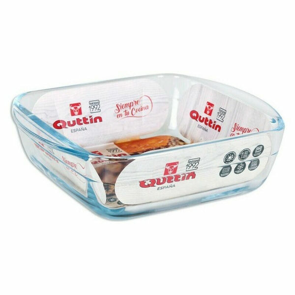 Vassoio da Forno Quttin 66603 1,1 L Vetro Quadrato 1,1 L 19,7 x 16,8 x 5,6 cm (10 Unità) - Augustea Shop