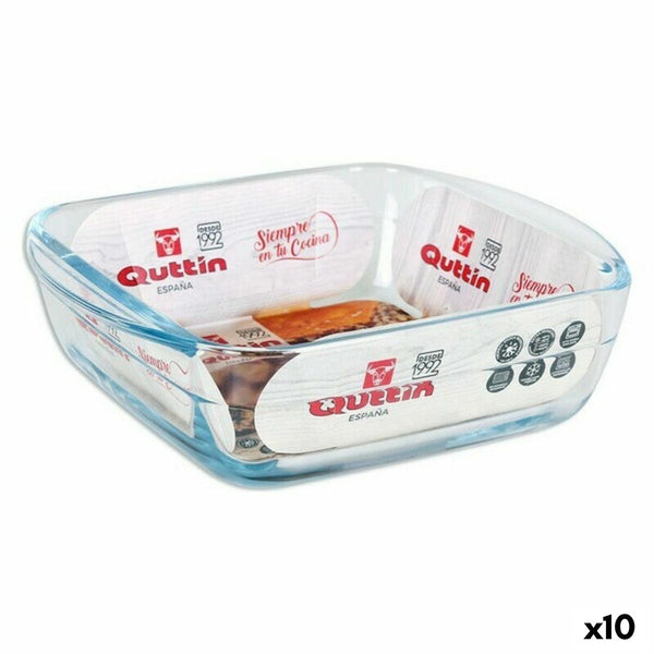 Vassoio da Forno Quttin 66603 1,1 L Vetro Quadrato 1,1 L 19,7 x 16,8 x 5,6 cm (10 Unità) - Augustea Shop