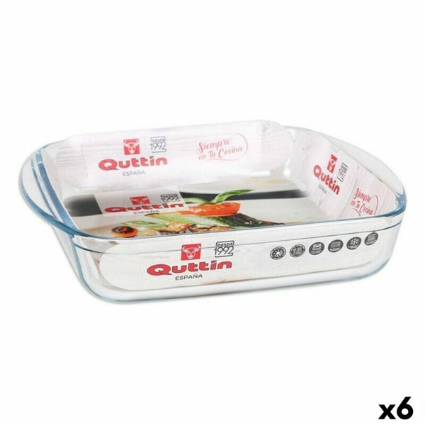 Vassoio da Forno Quttin 63081 1,6 L Vetro 25 x 21,9 x 5 cm (6 Unità) - Augustea Shop
