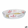 Pirofila da Forno Quttin   Trasparente Vetro Ovale 2,2 L 30,1 x 20,9 x 6,3 cm (4 Unità)