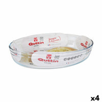 Pirofila da Forno Quttin   Trasparente Vetro Ovale 2,2 L 30,1 x 20,9 x 6,3 cm (4 Unità) - Augustea Shop