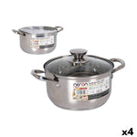 Casseruola con coperchio Quttin New neron Acciaio 4 L Ø 22 cm 30 x 22 x 12 cm (4 Unità) - Augustea Shop
