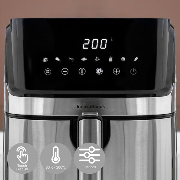 Friggitrice ad Aria InnovaGoods Fryinn Pro 5500 Nero 1700 W 5,5 L Acciaio inossidabile - Augustea Shop