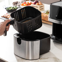 Friggitrice ad Aria InnovaGoods Fryinn Pro 5500 Nero 1700 W 5,5 L Acciaio inossidabile - Augustea Shop