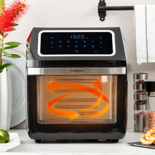 Friggitrice ad Aria InnovaGoods Fryinn Pro Max 12000 Nero 1800 W 12 L Acciaio inossidabile - Augustea Shop