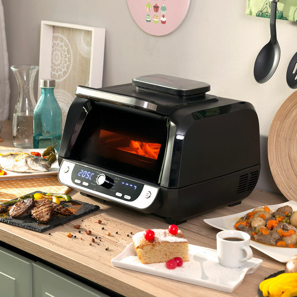 Friggitrice ad Aria con Grill, Accessori e Ricettario InnovaGoods Fryinn 12-in-1 6000 Nero Acciaio 3400 W 6 L - Augustea Shop