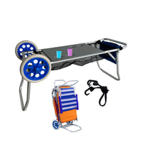 Marbueno Carrello Portasedie in Alluminio Convertibile Tavolo Retrattile Camping e Spiaggia 108X51X51 cm 10361 - Augustea Shop