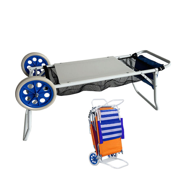 Marbueno Carrello Portasedie in Acciaio Convertibile Tavolo da Campeggio e Spiaggia 108X51X51 cm 10362 - Augustea Shop