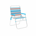 Marbueno Folding Chair Aluminum Orange and Blue Stripes Beach Pool 52X56X80 cm 10462
