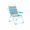 Marbueno Sedia Pieghevole 5 Posizioni Alluminio Strisce Arancioni e Blu 59X61X97 cm