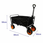 Marbueno Carrello Multiuso Pieghevole Acciaio 200 KG Nero Giardino, Spiaggia 86X50X59 cm - Augustea Shop