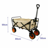 Marbueno Carrello Multiuso Pieghevole Acciaio 200 KG Beige Giardino, Spiaggia 86X50X59 cm - Augustea Shop