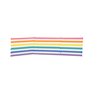 Paravento 4 Palos Acciaio Poliestere Strisce Colorate 360X80 cm Spiaggia, Piscina, Giardino