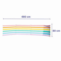 Paravento 5 Palos Acciaio Poliestere Strisce Colorate 480X80 cm Spiaggia, Piscina, Giardino