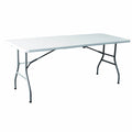 Marbueno Tavolo Pieghevole Resina Bianco 180X74X74 cm Catering, Spiaggia e Camping