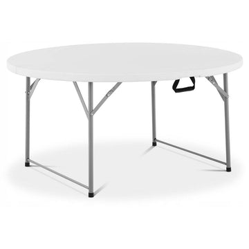 Marbueno Tavolo Pieghevole Resina Bianco D.122x74 cm Catering, Spiaggia e Campeggio