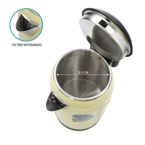 Bollitore d'Acqua Elettrico con Luce LED TM Electron TMPKT010C Acciaio inossidabile 1500 W 1 L (Ricondizionati A)