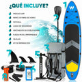 Tavola da Paddle Surf Gonfiabile con Accessori Winvey SUP-B Azzurro