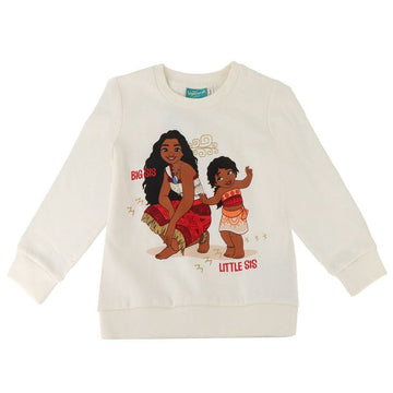 Felpa con Cappuccio da Bambina Stitch Moana Beige