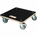 Supporto con Ruote per Vasi Nature Nero Legno 38 x 38 cm
