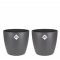 Set di Vasi Elho Grigio Plastica Rotondo 2 Pezzi