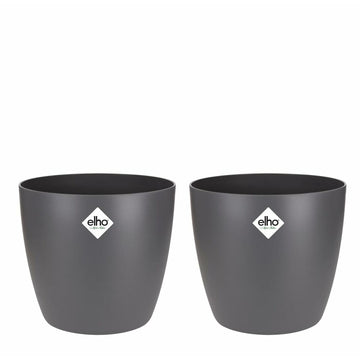 Set di Vasi Elho Grigio Plastica Rotondo 2 Pezzi