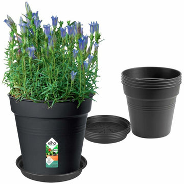 Vaso Elho Nero Plastica Rotondo