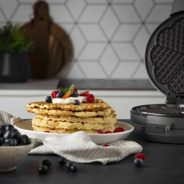 Macchina da Waffle Princess 01.132380.01.001 1200 W Nero Argentato Acciaio - Augustea Shop