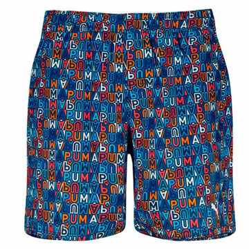 Costume da Bagno Bambino Puma Printed Mid Shorts 1P Azzurro
