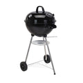Barbecue a Carboni con Ruote Nero 47 x 90 cm Rotonda