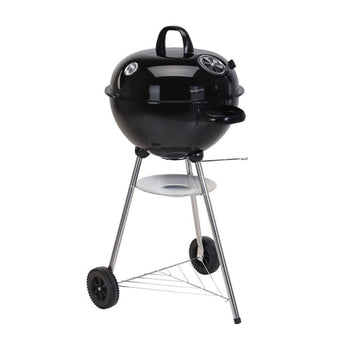 Barbecue a Carboni con Ruote Nero 47 x 90 cm Rotonda
