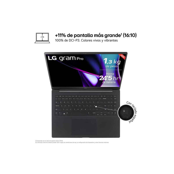 Laptop LG 16ZD90SP-A.AX78B 16" intel core ultra 7 32 GB RAM 1 TB SSD Qwerty in Spagnolo