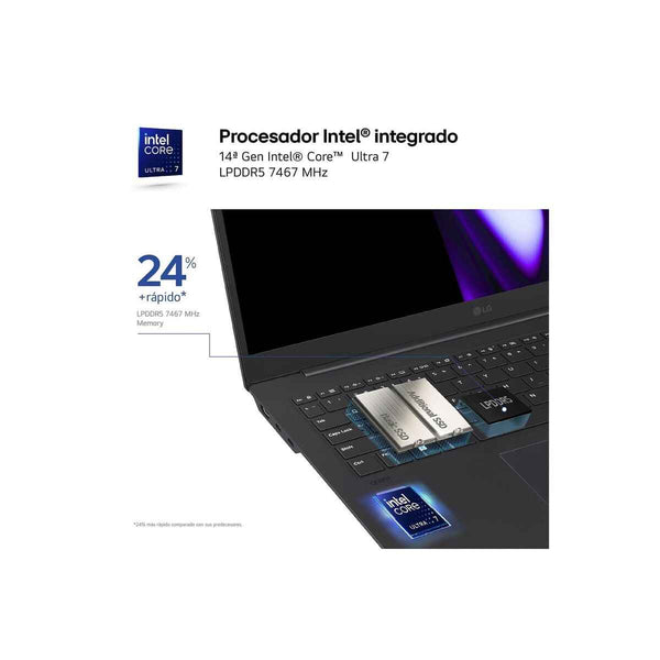 Laptop LG 16ZD90SP-A.AX78B 16" intel core ultra 7 32 GB RAM 1 TB SSD Qwerty in Spagnolo