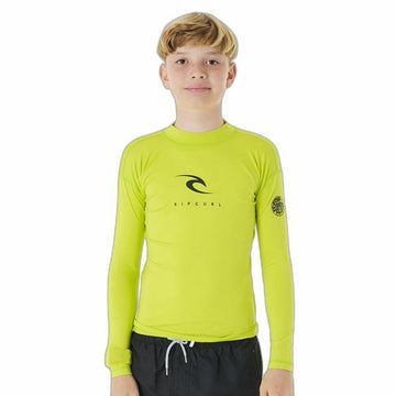 Maglia a Maniche Corte per Bambini Rip Curl Corps L/S Rash Vest  Giallo Surf Lycra