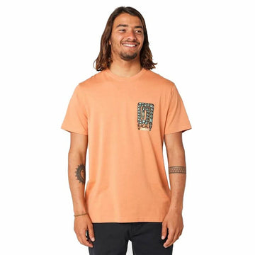 Maglia a Maniche Corte Uomo Rip Curl Desti Animals Arancio