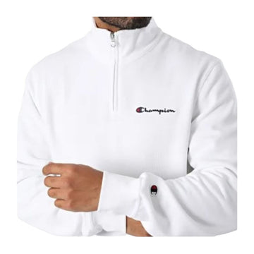 Felpa senza Cappuccio Uomo Champion HALF ZIP SWEATSHIRT 220263 WHT Bianco