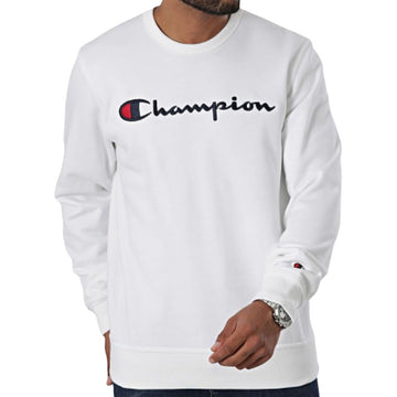 Felpa senza Cappuccio Uomo Champion CREWNECK SWATSHIRT 220254 WHT Bianco