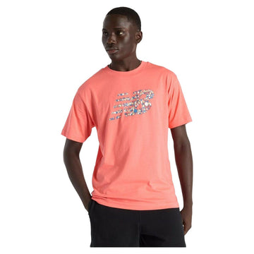 Maglia a Maniche Corte Uomo New Balance NAT LOGO SS MT51920 DTR Rosa