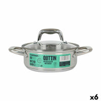 Casseruola con coperchio in vetro Quttin Caesar Acciaio ø 18 x 7 cm (6 Unità) - Augustea Shop