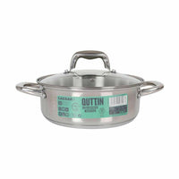 Casseruola con coperchio in vetro Quttin Caesar Acciaio ø 22 x 8 cm (6 Unità) - Augustea Shop