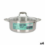 Casseruola con coperchio in vetro Quttin Caesar Acciaio Ø 28 x 11 cm (4 Unità) - Augustea Shop