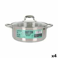 Casseruola con coperchio in vetro Quttin Caesar Acciaio Ø 28 x 11 cm (4 Unità) - Augustea Shop
