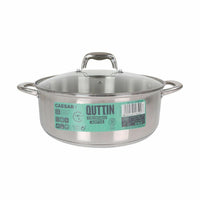 Casseruola con coperchio in vetro Quttin Caesar Acciaio ø 30 x 11,5 cm (2 Unità) - Augustea Shop