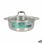 Casseruola con coperchio in vetro Quttin Caesar Acciaio ø 30 x 11,5 cm (2 Unità) - Augustea Shop