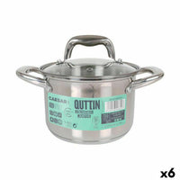 Pentola con Coperchio di Vetro Quttin Caesar Acciaio ø 16 x 11,5 cm (6 Unità) - Augustea Shop